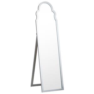 beliani Stehspiegel Silber mit dekorativem Rahmen 40 x 150 cm Rustikal Ganzkörper für Ecke Schlafzimmer Garderobe Bad Wohnzimmer - Silber