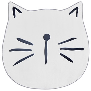 BELIANI Kinderdeken Kattenprint ⌀ 100 cm Wit KITTY