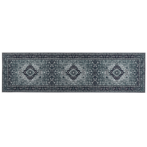 beliani Teppich Läufer grau Muster orientalisch rutschfest 80 x 300 cm Vintage Vadkadam - Grau