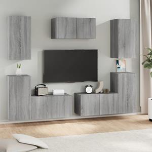 vidaXL 7-tlg. TV-Schrank-Set Grau Sonoma Holzwerkstoff 