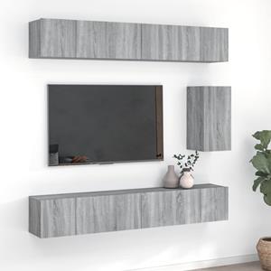 vidaXL 7-tlg. TV-Schrank-Set Grau Sonoma Holzwerkstoff 