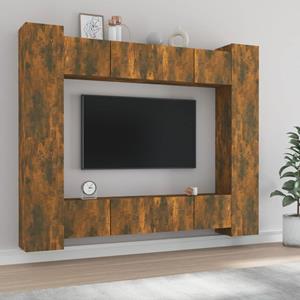 vidaXL 8-tlg. TV-Schrank-Set Räuchereiche Holzwerkstoff 