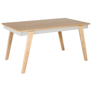 beliani Esstisch Hellbraun und Grau MDF-Tischplatte mit Holzbeinen 150 x 90 cm Rechteckig für 4 Personen Moderner Stil Esszimmer Küche Wohnküche - Grau