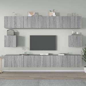 Vidaxl 6-tlg. Tv-schrank-set Grau Sonoma Holzwerkstoff