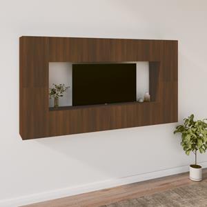 vidaXL 8-tlg. TV-Schrank-Set Braun Eichen-Optik Holzwerkstoff 