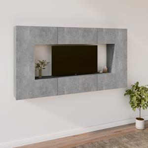 vidaXL 8-tlg. TV-Schrank-Set Betongrau Holzwerkstoff 