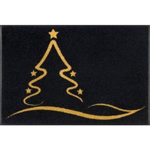 wash+dry by Kleen-Tex Mat Golden Shine Inloopmat,motief kerst dennenboom, antislip, wasbaar