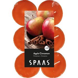 Candles by Spaas 60x Maxi geurtheelichtjes Apple Cinnamon/oranje 10 branduren -