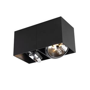 QAZQA Design spot zwart rechthoekig 2-lichts - Box