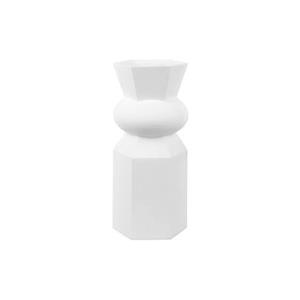 Present time Vase Geo King polyresin white