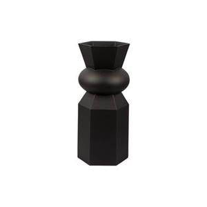 Present time Vase Geo King polyresin black
