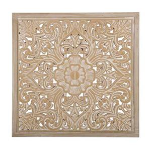 beliani Wanddekoration Braun 60 x 60 cm mit eleganten Ornamenten Quadratisch Orientalisch Modern - Heller Holzfarbton