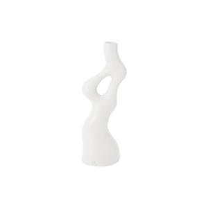 Present time Vase Organic Swirls polyresin white