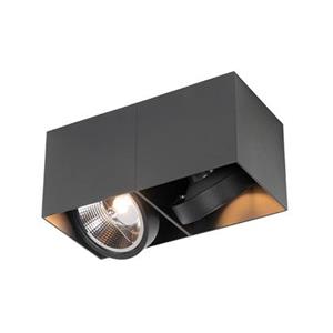Qazqa Design Spot Zwart Rechthoekig Ar111 2-lichts - Box