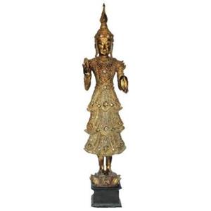 Fine Asianliving Shan Royal Staande Thaise Buddha Volledig Goud
