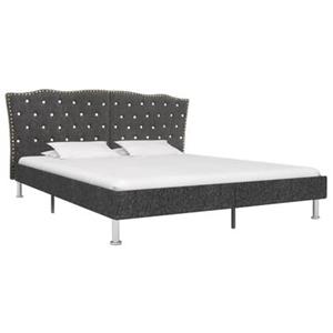 vidaXL Bedframe stof donkergrijs 160x200 cm