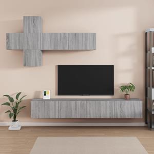 vidaXL 7-tlg. TV-Schrank-Set Grau Sonoma Holzwerkstoff 