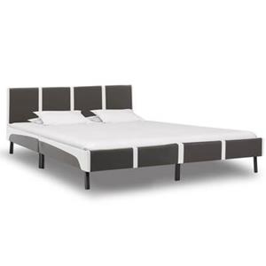 VidaXL Bedframe kunstleer grijs en wit 180x200 cm