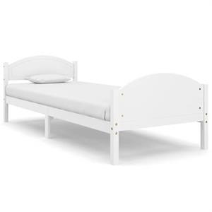 vidaXL Bedframe massief grenenhout wit 100x200 cm