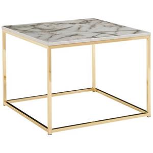 Wohnling Couchtisch »WL6.604«, 60x60x45 cm mit Marmor Optik Weiß / Gold Wohnzimmertisch mit Metall-Gestell Sofatisch Eckig Tisch Wohnzimmer  Beistelltisch