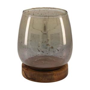 Dijk Natural Collections Tealight holder glass 12x13x18cm - Bruin