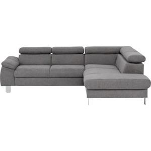 COTTA Polstergarnitur "Komaris", (Set), Set: bestehend aus Ecksofa und Hocker, Ecksofa inklusive Kopfteilverstellung, wahlweise Bettfunktion/Bettkasten, LED/RGB