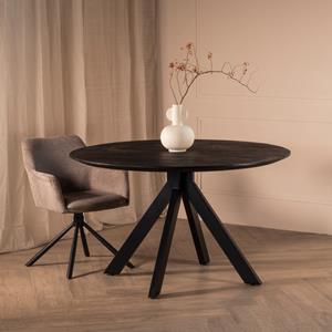 Giga Meubel Eettafel Batti Robuust Zwart Rond 130cm - 