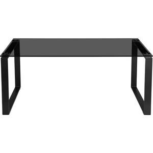 Places of Style Couchtisch "Simsbury", Tischplatte aus gehärtetem Glas 0,8 cm, schwarzes Gestell aus Metall, in verschiedenen Größen enthältlich, Höhe 45 cm