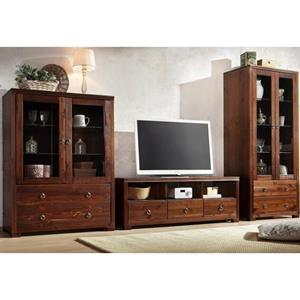 Home affaire Wandmeubel Gotland bestaand uit 1 highboard, 1 tv-meubel en 1 vitrinekast (set, 3 stuks)