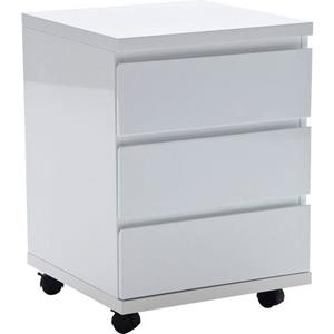 MCA furniture Rollcontainer "RC", Büroschrank rollbar, weiß hochglanz