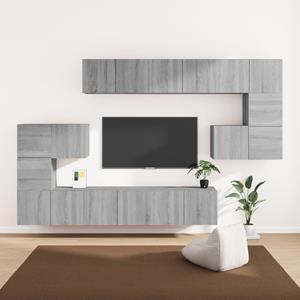 vidaXL 10-tlg. TV-Schrank-Set Grau Sonoma Holzwerkstoff 