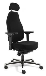 24Designs Therapod X HR Bureaustoel - Wolvilt Fenice 651 Zwart