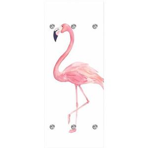 Queence Kapstok Flamingo met 6 haken, 50 x 120 cm