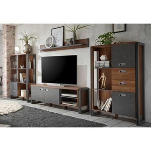 Home affaire Wandmeubel Detroit set 2 in een trendy industriële look (set, 4 stuks)