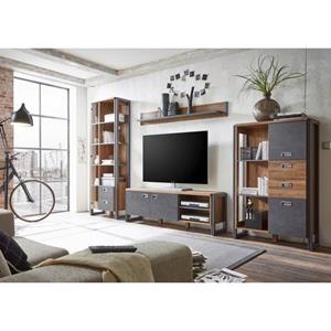 Home affaire Wandmeubel Detroit set 4 in een trendy industriële look (set, 4 stuks)