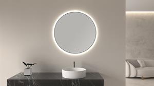 Mueller Novi ronde spiegel met LED verlichting 100cm zwart mat