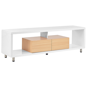 BELIANI TV-meubel wit en licht hout KNOX