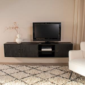 Giga Meubel Zwevend Tv-meubel Zen Zwart Brushed 200cm - 