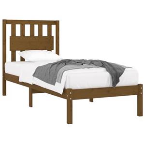 VidaXL Bedframe massief grenenhout honingbruin 100x200 cm