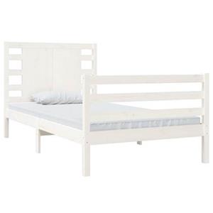 VidaXL Bedframe massief grenenhout wit 90x200 cm