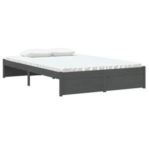 vidaXL Bedframe massief hout grijs 120x200 cm