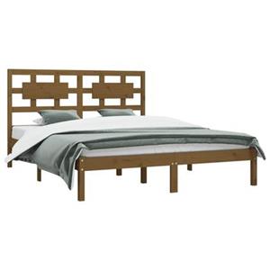 VidaXL Bedframe massief grenenhout honingbruin 140x200 cm