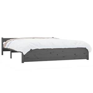 vidaXL Bedframe massief hout grijs 160x200 cm