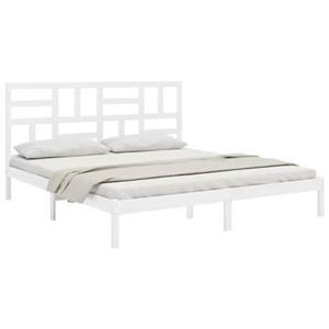 VidaXL Bedframe massief hout wit 180x200 cm 6FT Super King