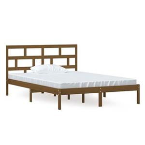 VidaXL Bedframe massief grenenhout honingbruin 140x200 cm