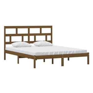 vidaxl Bedframe massief grenenhout honingbruin 160x200 cm