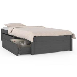 vidaXL Bett mit Schubladen Grau 90x200 cm 