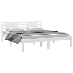 VidaXL Bedframe massief hout wit 180x200 cm 6FT Super King