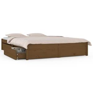 vidaXL Bett mit Schubladen Honigbraun 135x190 cm 4FT6 Double 