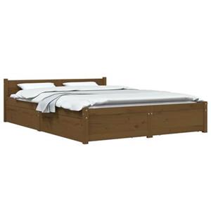 vidaXL Bett mit Schubladen Honigbraun 140x190 cm 